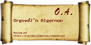 Orgován Algernon névjegykártya